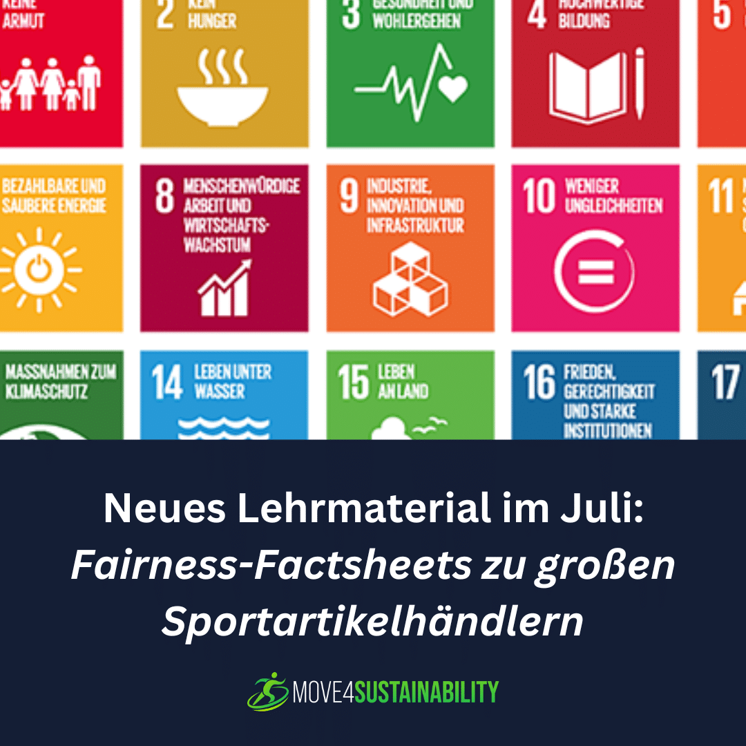 Lehrmaterial im Juli: Fairness-Factsheets zu großen Sportartikelhändlern / Fair Trade Stadt Hamburg